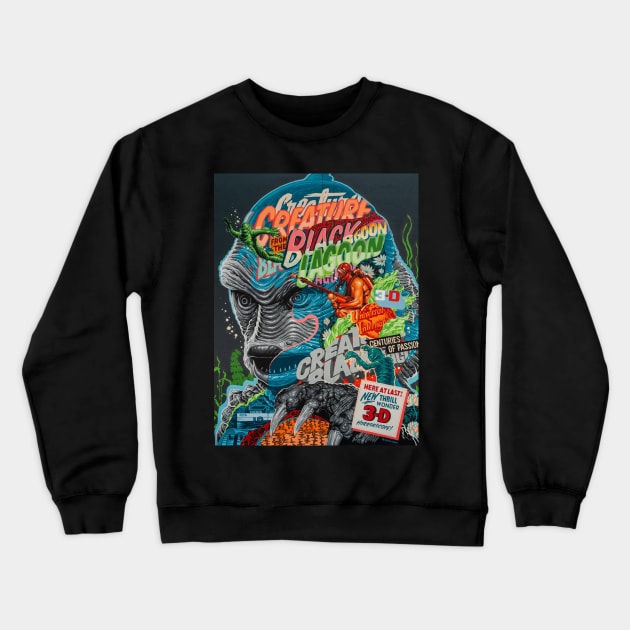 Creature from the Black Lagoon Crewneck Sweatshirt by aknuckle